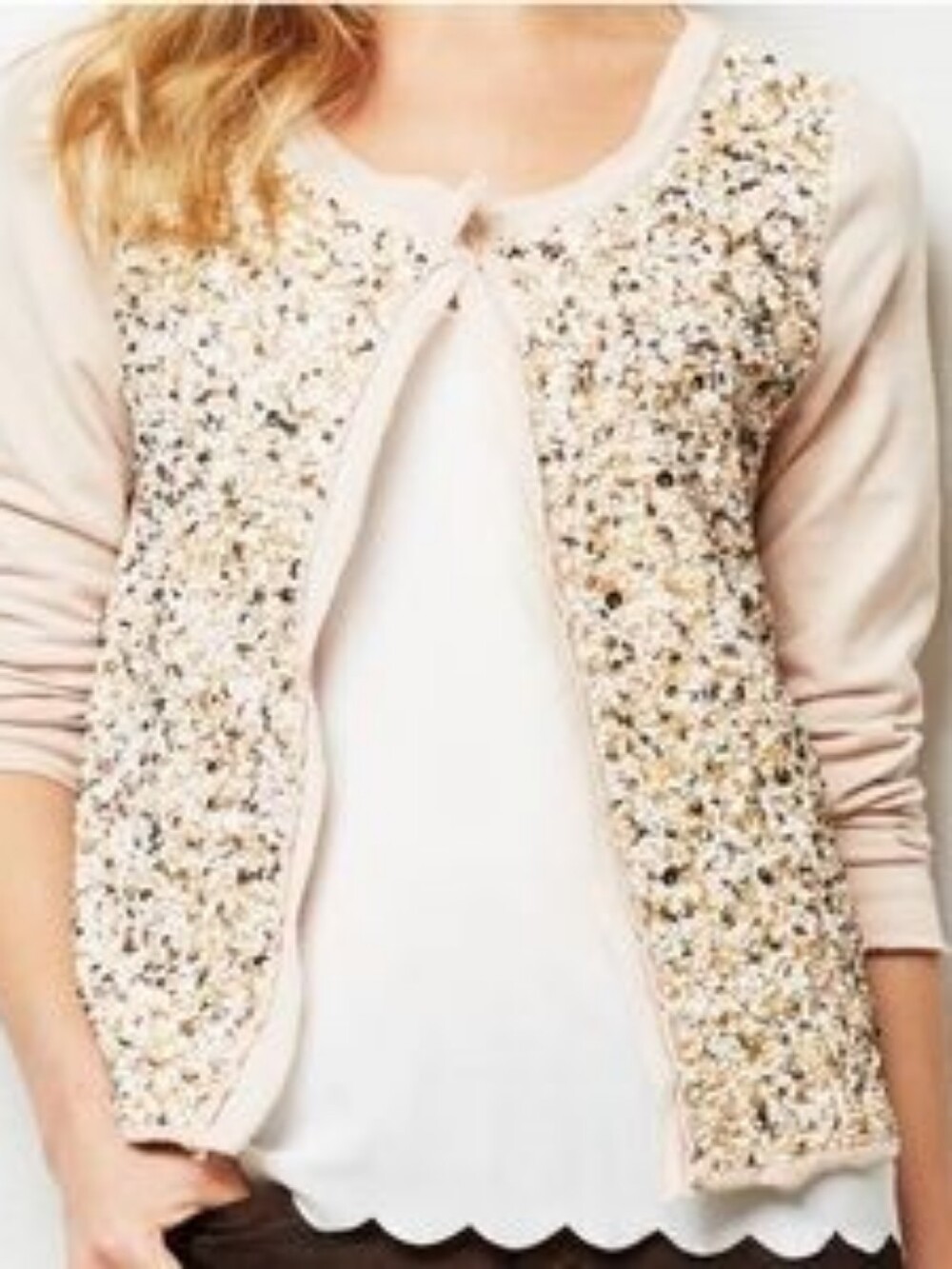Anthropologie Postmark Paillette Sequin Cardigan 